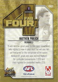 2011 Select AFL Champions - Fab Four Gold #FFG21 Matthew Pavlich Back